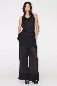 Полупрозрачный асимметричный топ ZARA, черный