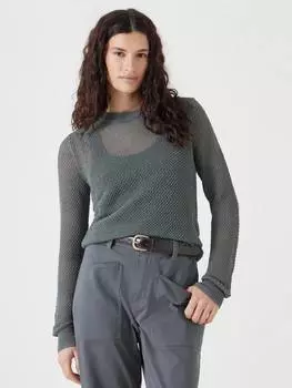 Полупрозрачный джемпер с текстурированной строчкой HUSH, цвет Sage Green