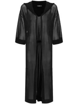 Полупрозрачный кардиган с капюшоном Peserico, серый