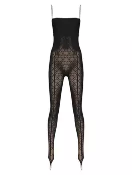 Полупрозрачный комбинезон с логотипом SIMKHAI x Wolford Wolford, черный