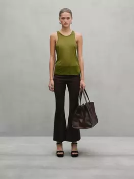 Полупрозрачный круглый топ - студия Massimo Dutti, зеленый