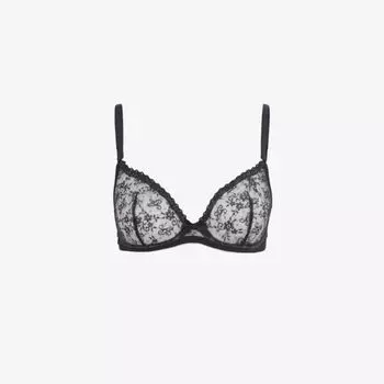 Полупрозрачный кружевной бюстгальтер Malorey на косточках Agent Provocateur, черный