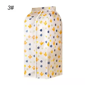 Полупрозрачный пыленепроницаемый чехол для одежды PEVA с трехмерным цветочным принтом-3 #, Размеры: L Hameb