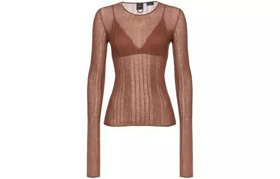Полупрозрачный ребристый джемпер PINKO, Copper