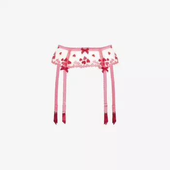 Полупрозрачный сетчатый ремень для подтяжек с бантом Купидона Agent Provocateur, красный