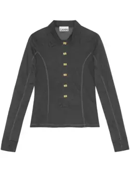 Полупрозрачный топ GANNI, серый