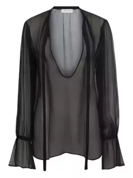 Полупрозрачный топ Nina Ricci, черный