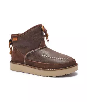 Полусапоги мужские Ugg кожаные комбинированные, коричневый