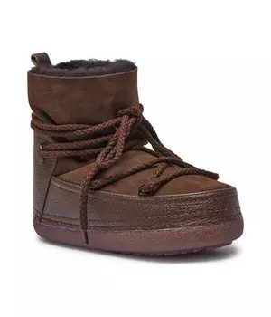 Полусапоги женские Inuikii зимние с добавлением шерсти, коричневый