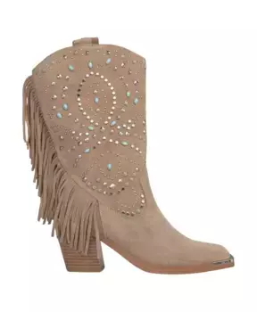 Полусапожки на каблуке с шипами Alma En Pena, коричневый