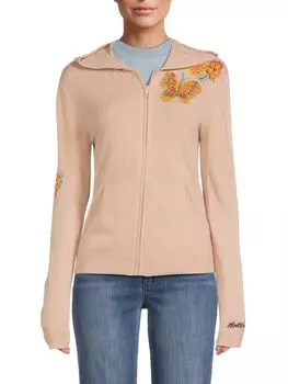 Полушерстяная куртка с капюшоном Giacca Maglia Redvalentino, цвет Pink Multi