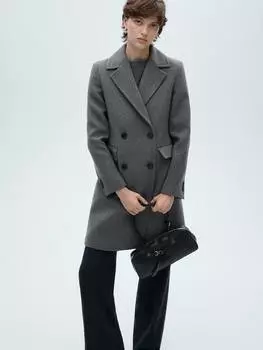 Полушерстяное пальто dali Mango, серый