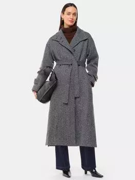 Полушерстяное пальто козетты в елочку Whistles, черный/разноцветный