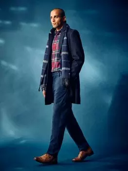 Полушерстяное пальто Petersfield Crew Clothing, темно-синий