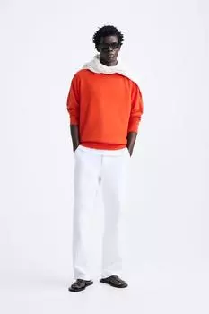 Полушерстяной свитер ZARA, апельсин