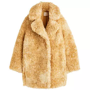 Полушубок H&amp;M Fluffy, бежевый
