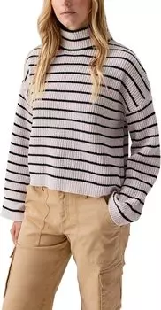 Полуукороченный свитер Stay Cosy Sanctuary, цвет Toasted Marshmallow/Black Stripe