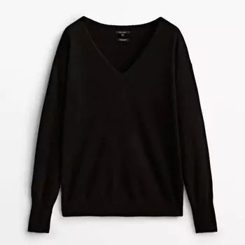 Полувер Massimo Dutti 100% Cashmere, черный