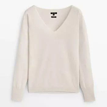 Полувер Massimo Dutti 100% Cashmere, светло-бежевый