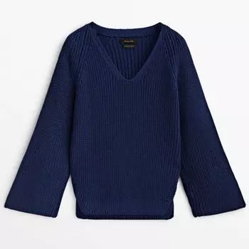 Полувер Massimo Dutti Flared Sleeves, чернильно-синий