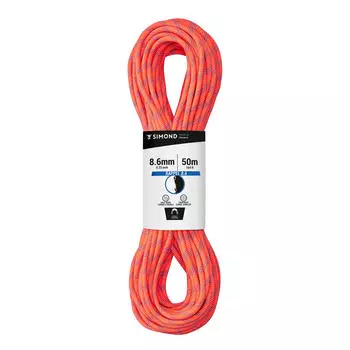 Полуверевка Simond для скалолазания и альпинизма 8,6 мм 50 м, оранжевый