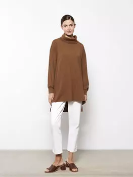 Полуводолазка прямого кроя с длинным рукавом Женская туника большого размера LCWAIKIKI Classic