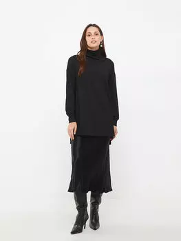 Полуводолазка прямого кроя с длинным рукавом Женская туника большого размера LCWAIKIKI Classic