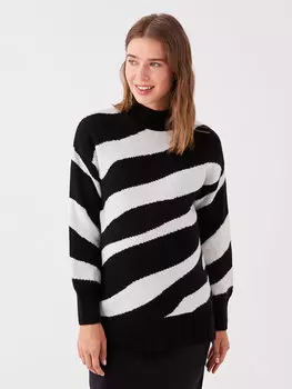 Полуводолазка с цветными блоками и длинными рукавами, трикотажная туника для беременных LCWAIKIKI Maternity