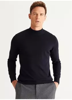 Полуводолазка стандартный темно-синий мужской свитер Altnyldz Classic