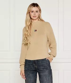 Полуводолазка Tommy Jeans Relaxed Fit, бежевый
