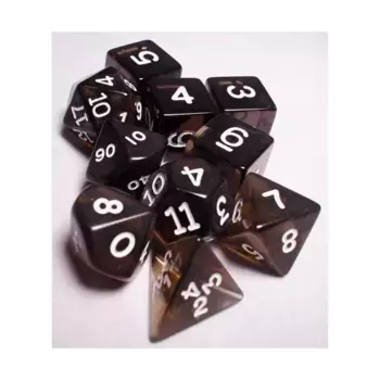 Poly Set Дымчатый с белым (7), Dice - Transparent (Koplow)