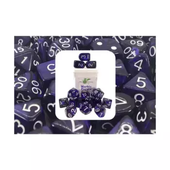 Poly Set Marble Purple с белым и Arch'd4 (15), Game Dice - Marble (Role 4 Initiative)