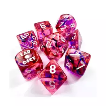 Poly Set Nebula Black Light Special с белым (8), Dice - Lab - Poly Sets (Chessex)