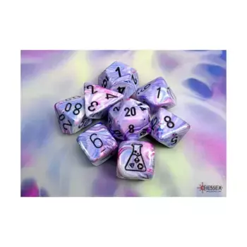 Poly Set Праздничная гортензия с черным (8), Dice - Lab - Poly Sets (Chessex)
