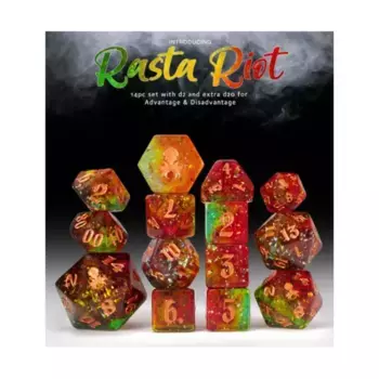 Poly Set - Rasta Riot с медью (14), Poly Sets - Assorted (Kraken Dice)