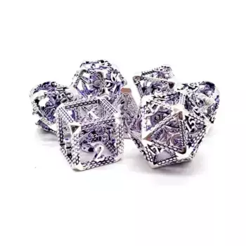 Полые игральные кости Кракена — серебро с фиолетовым (7), Hollow Dice