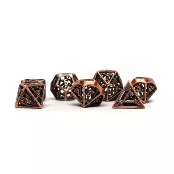 Полый кубик божественного возмездия – медь (7), Dice - Metal 7 Piece Poly Sets (Easy Roller Dice)