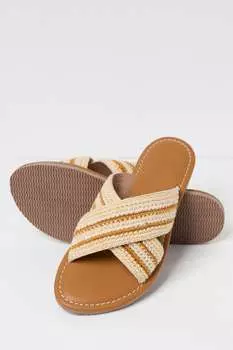 Ползунки-Перекрестки в технике макраме Fatface Maeve Fat Face, бежевый