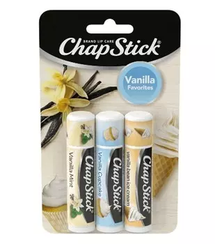 Помада, 3 упаковки ванильных бальзамов для губ, Vanilla Favorites Chapstick