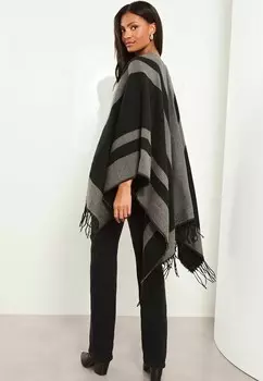 Пончо COSY BLOCK Lipsy, черный