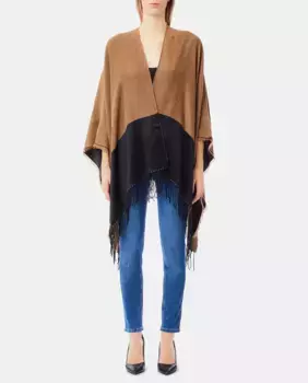 Пончо двухцветное LIUJO, коричневый