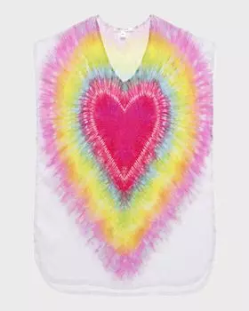 Пончо Girl's I Heart You Tie Dye, размер 2–14 Stella Cove, цвет White