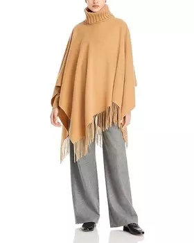 Пончо из смесовой шерсти Fabiana Filippi, коричневый/бежевый