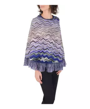 Пончо из смесовой шерсти Missoni, мультиколор