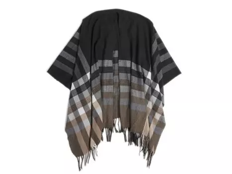 Пончо Kelly & Katie в клетку, черный/белый