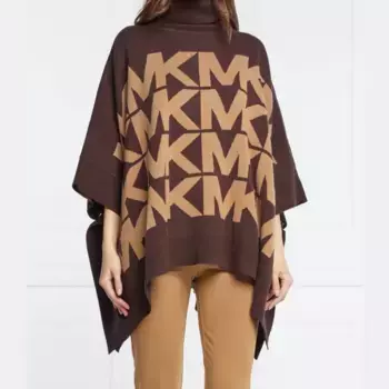Пончо оверсайз с добавлением шерсти и кашемира Michael Kors, коричневый