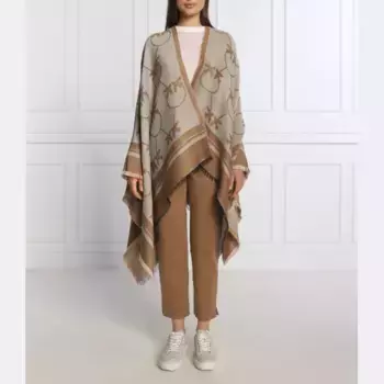 Пончо подор 2 с добавлением шерсти Pinko, коричневый