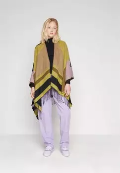 Пончо Vero Moda VMKENNA PONCHO, мех зеленый