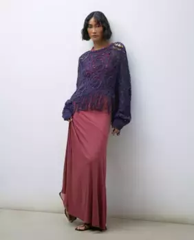 Пончо вязаное крючком Tintoretto, синий