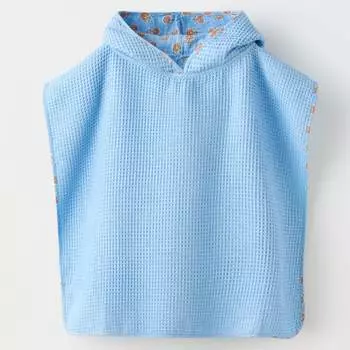 Пончо Zara Waffle-texture Terry, голубой
